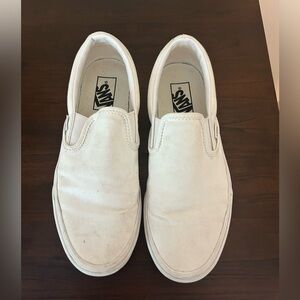 White Van Slip on Sneakers Size 9.0